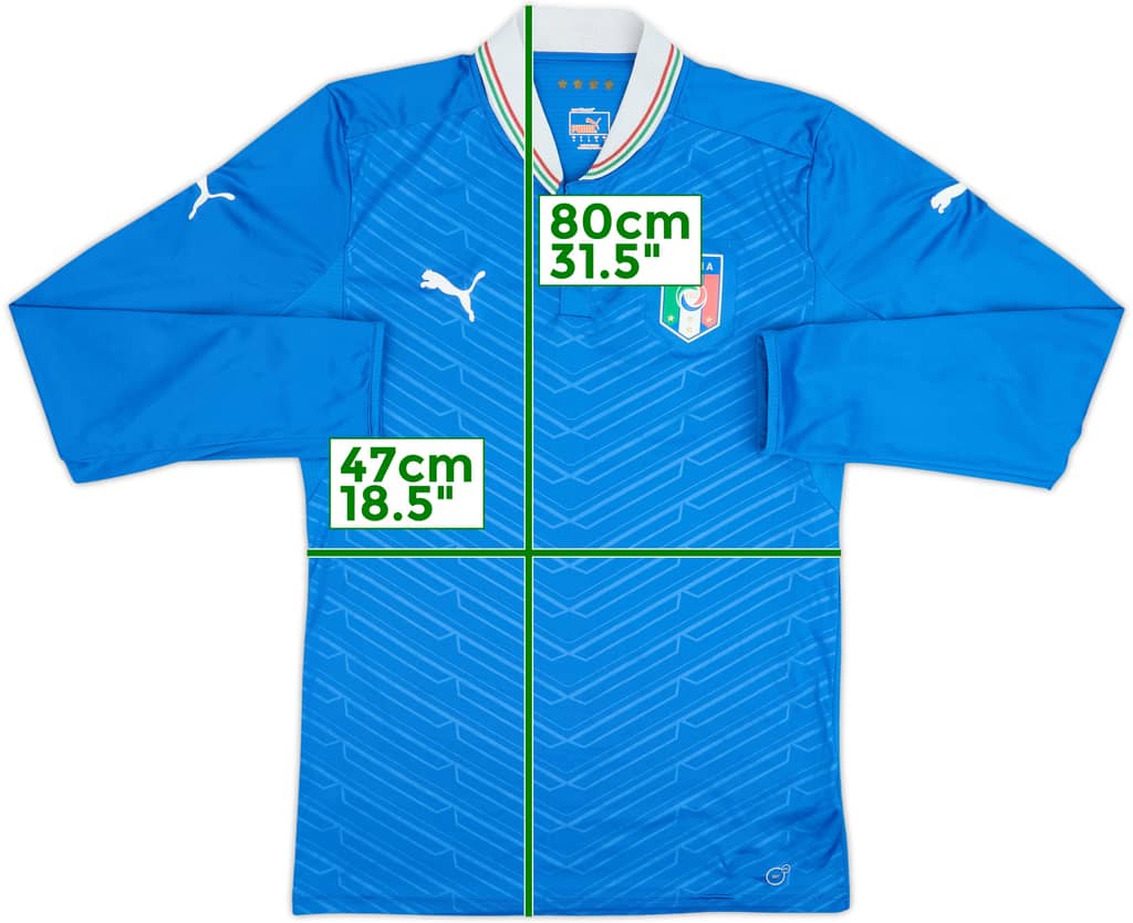 2012-13 Italy Home L/S Shirt - 6/10 - (L)