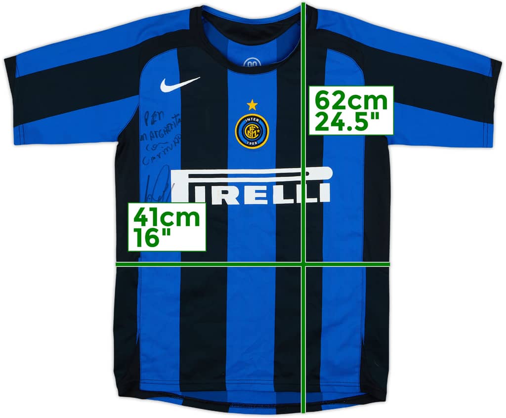 2005-06 Inter Milan Signed Home Shirt - 7/10 - (M.Boys)