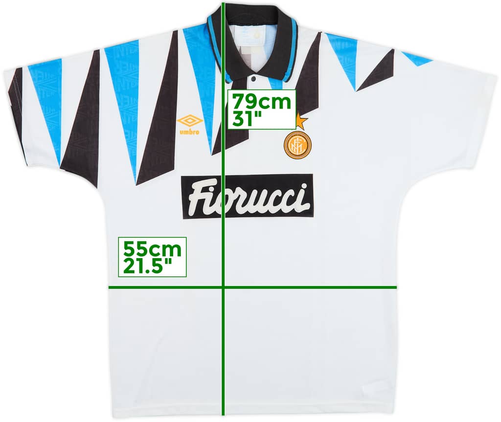 Camiseta de visitante del Inter Milan 1991-92 - 9/10 - (L)