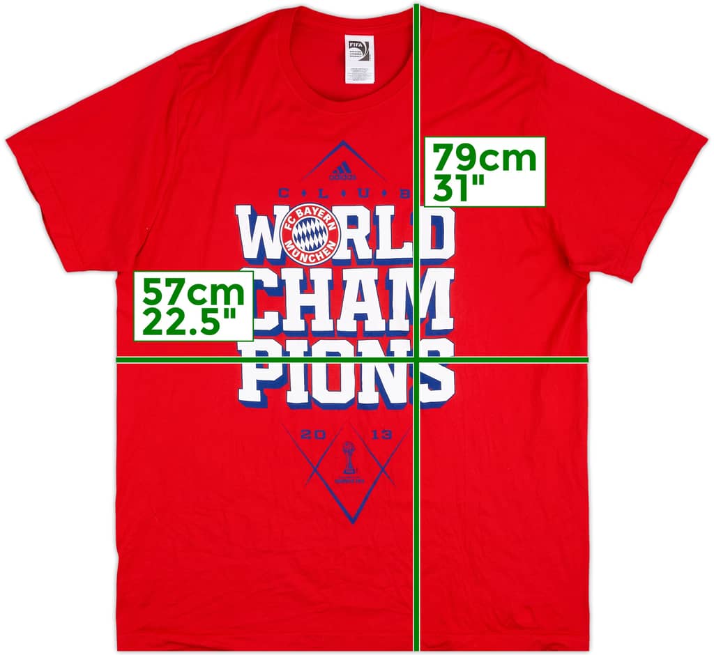 2013-14 Bayern Munich adidas 'World Champions' Camiseta gráfica - 9/10 - (XXL)