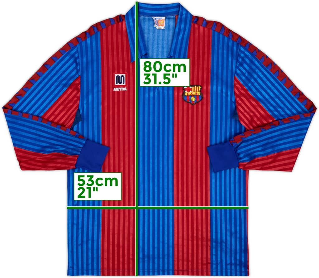 1989-92 Barcelona Home L/S Shirt - 7/10 - (XL)