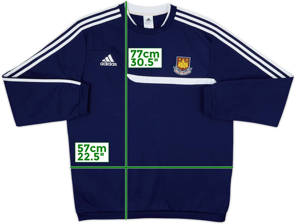 2013-14 West Ham adidas Sweat Top - 9/10 - (L)