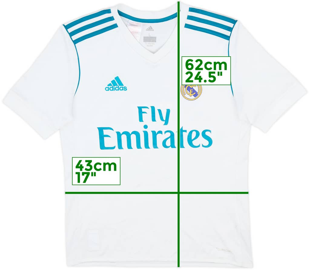 2017-18 Real Madrid Home Shirt - 8/10 - (L.Boys)