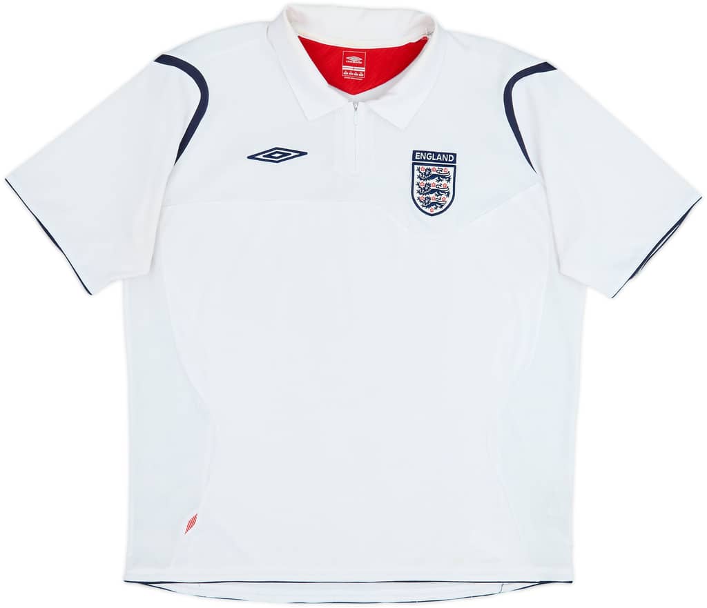 2006-07 England Umbro 1/4 Zip Polo Shirt - 7/10 - (XL)