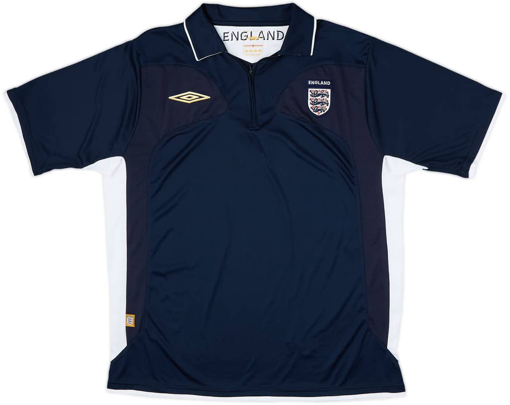 2006-08 England Umbro 1/4 Zip Polo Shirt - 8/10 - (L)
