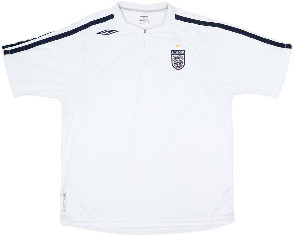 2006-07 England Umbro 1/4 Zip Polo Shirt - 8/10 - (XXL)