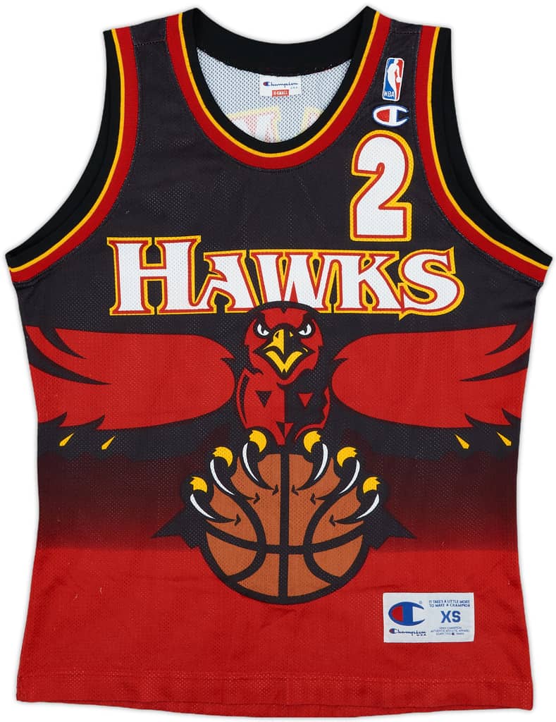 1995-96 Atlanta Hawks Augmon #2 Champion Away Jersey - 9/10 - (XS)