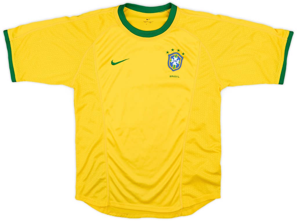 2000-02 Brazil Home Shirt - 8/10 - (L.Boys)