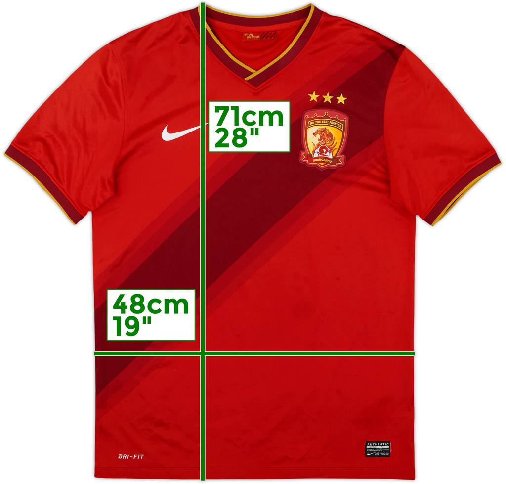 2014 Guangzhou Evergrande Home CSL Shirt - 8/10 - (M)