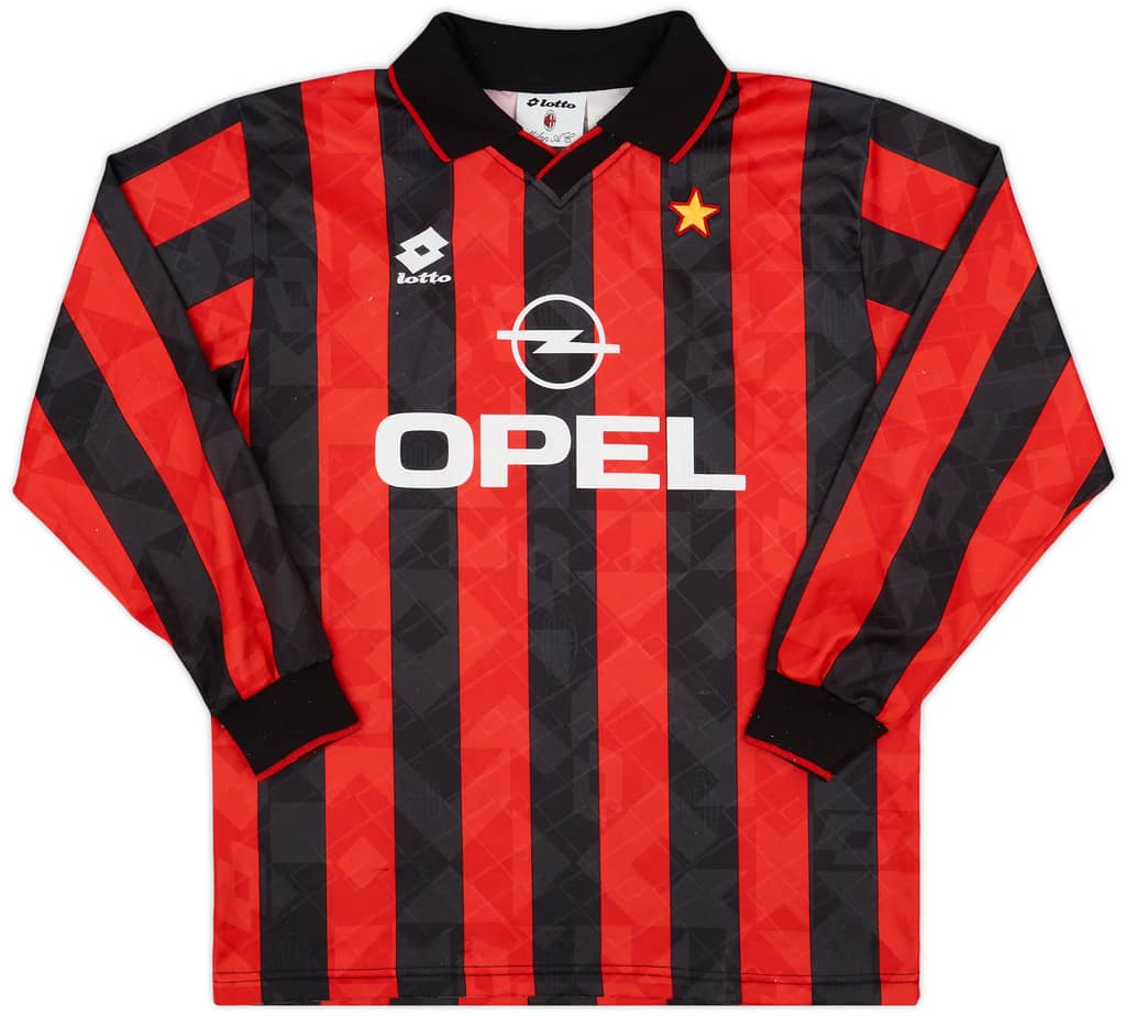1994-95 AC Milan Home L/S Shirt - 9/10 - (L)