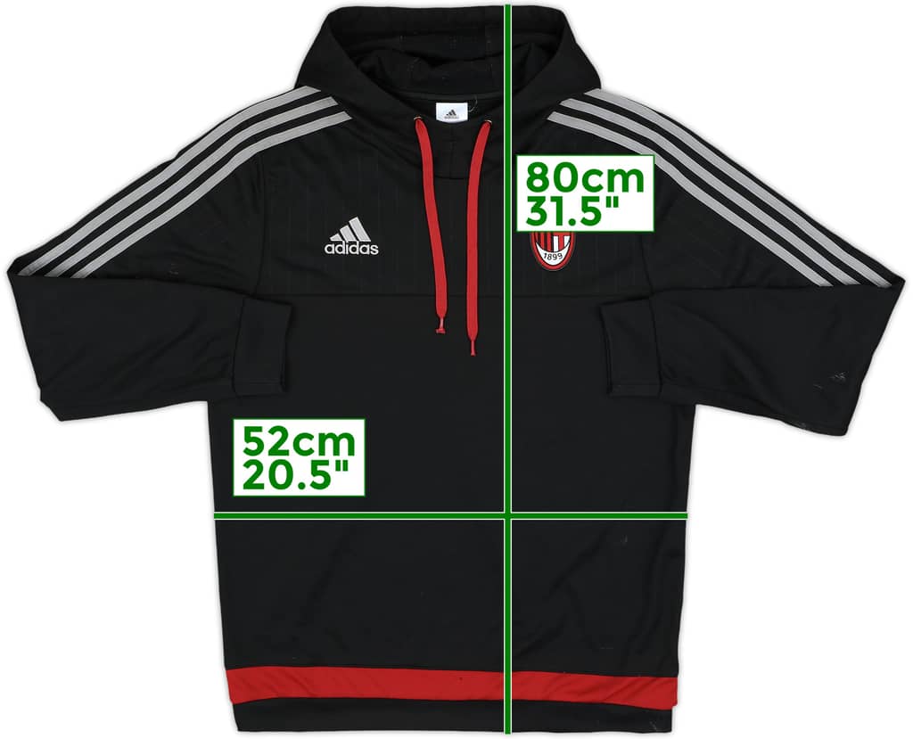 2015-16 AC Milan adidas Hooded Top - 7/10 - (M)