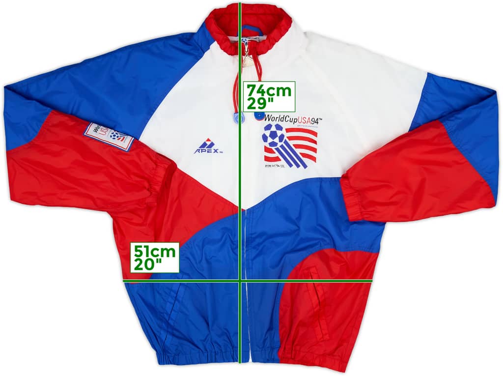 1994 World Cup USA 94 Apex Hooded Rain Jacket - 8/10 - (M)