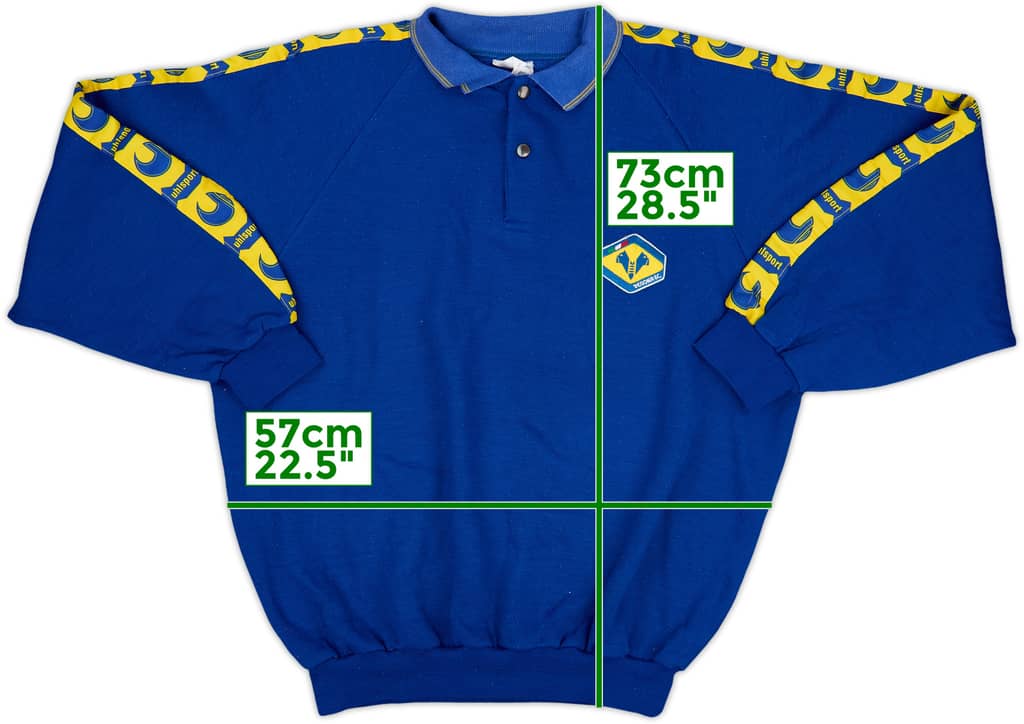 1993-94 Hellas Verona Uhlsport Polo L/S Shirt - 8/10 - (XL)