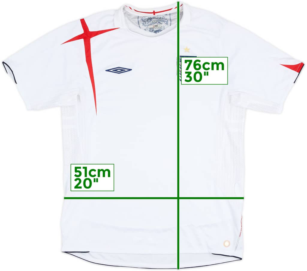 2005-07 England Home Shirt - 5/10 - (L)
