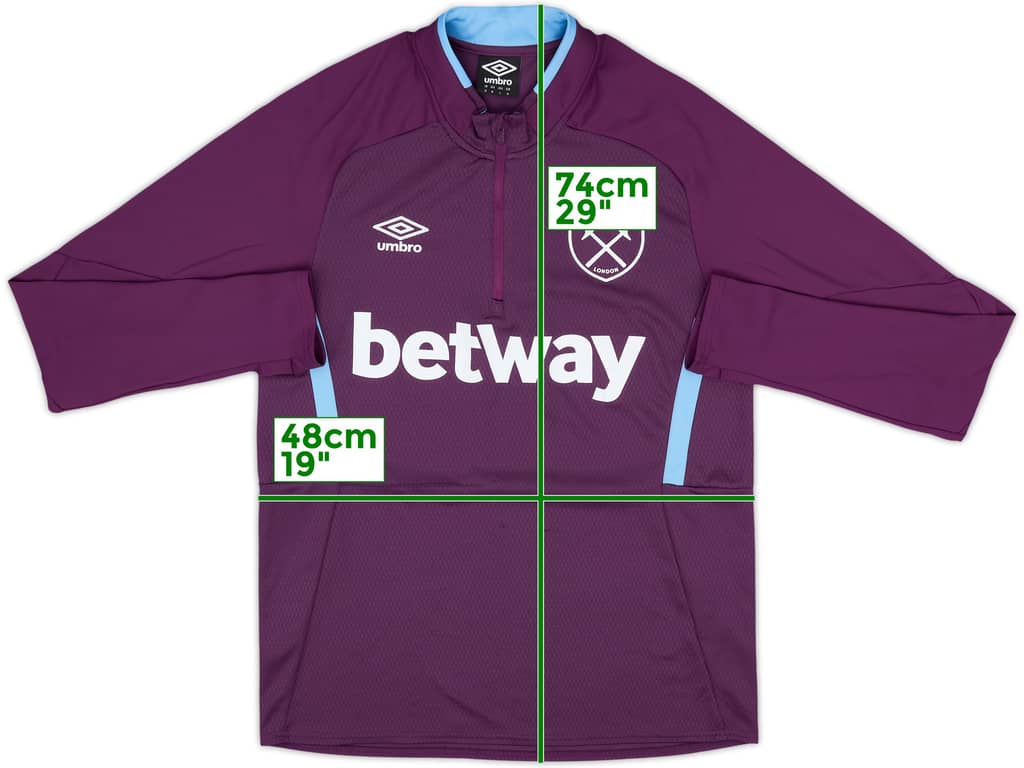 2021-22 West Ham Umbro 1/4 Zip Drill Top - 7/10 - (M)