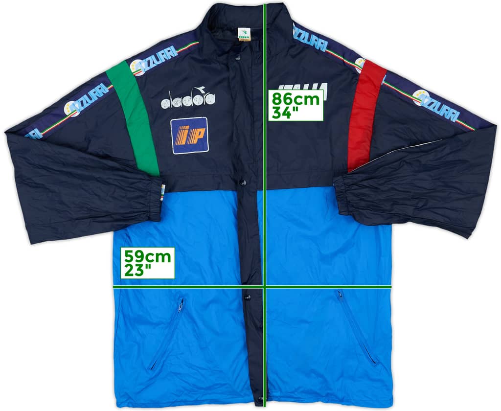 1990-92 Italy Diadora Hooded Track Jacket - 8/10 - (XL)