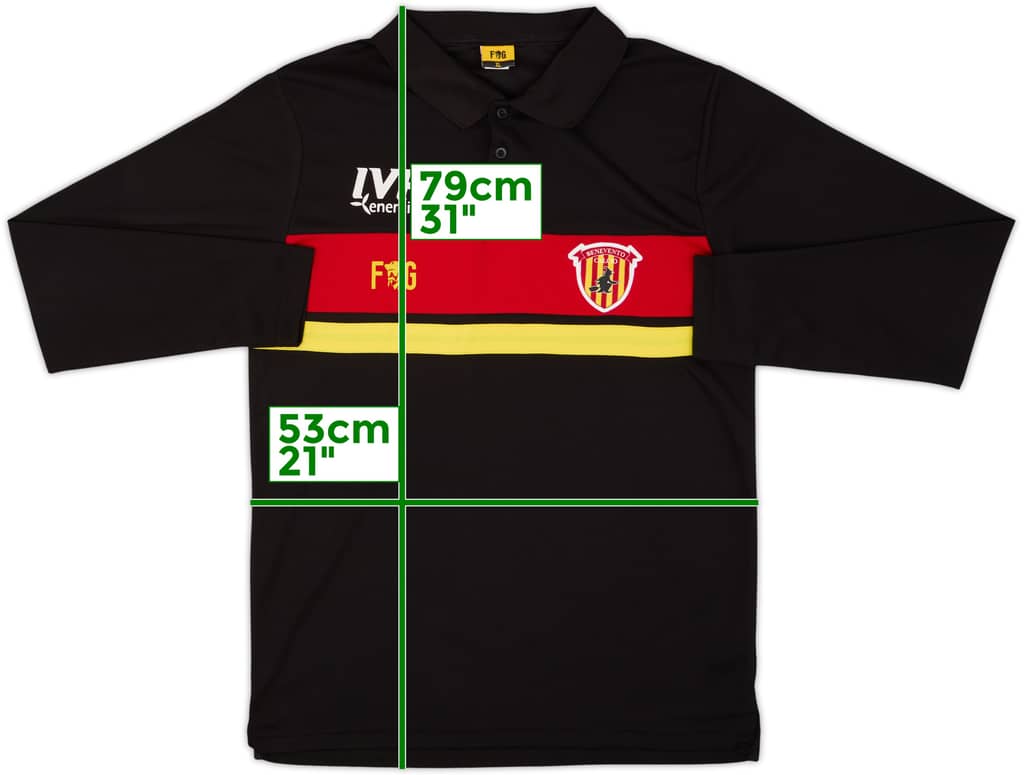 2016-17 Benevento Frankie Garage Polo de manga larga - 9/10 - (XL)
