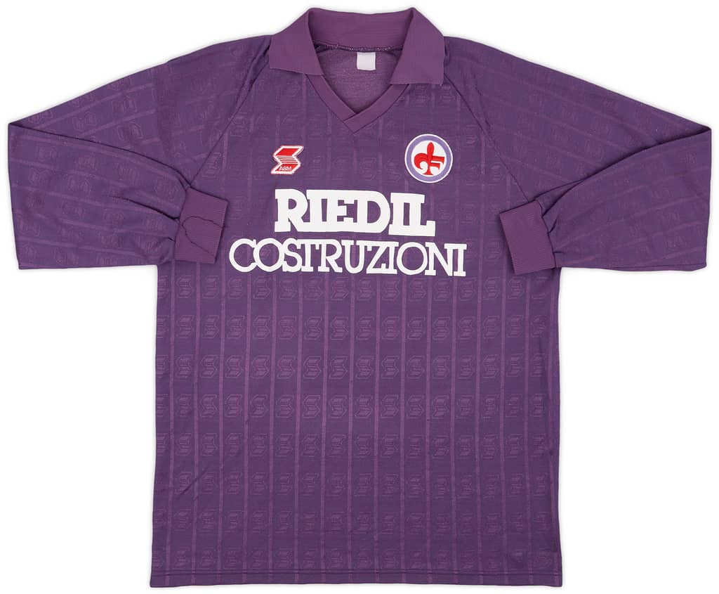 1988-90 Fiorentina Match Issue Home L/S Shirt #4