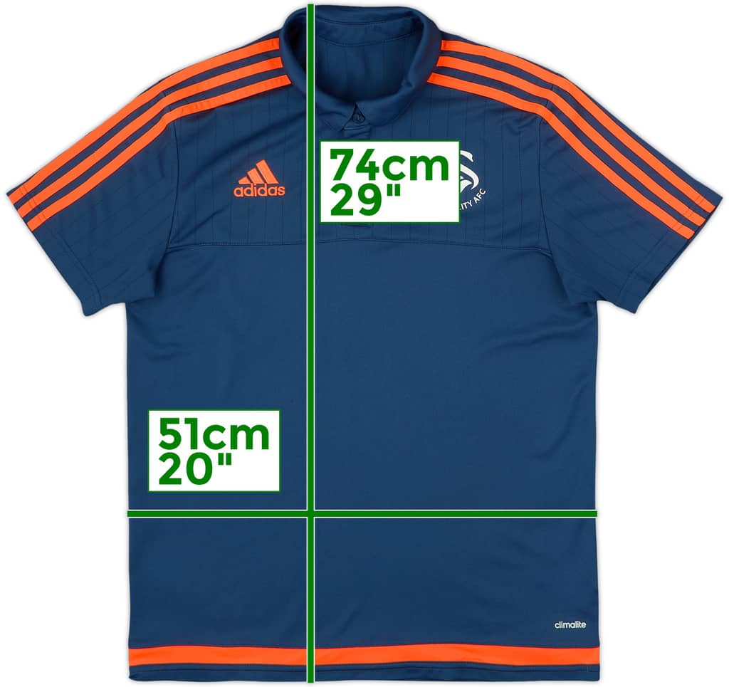 2015-16 Swansea City adidas Polo Shirt - 8/10 - (M)