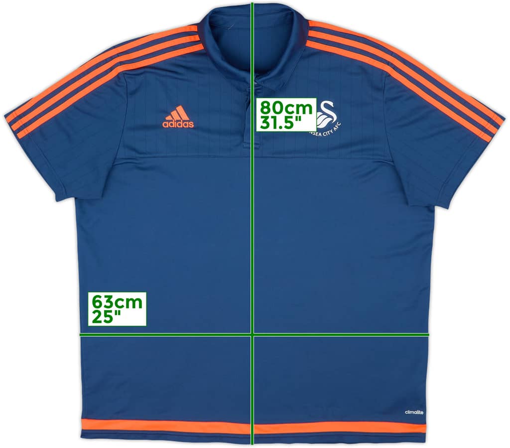2015-16 Swansea adidas Polo Shirt - 8/10 - (XXL)
