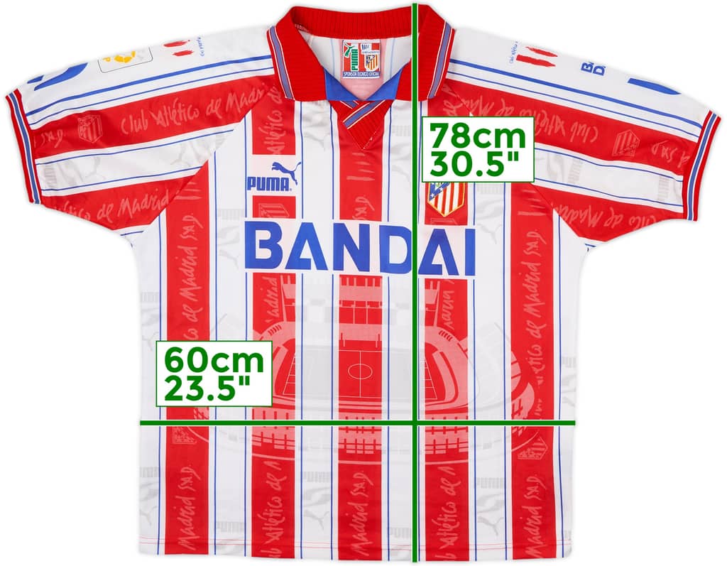1996-97 Atletico Madrid Home Shirt - 9/10 - (L)