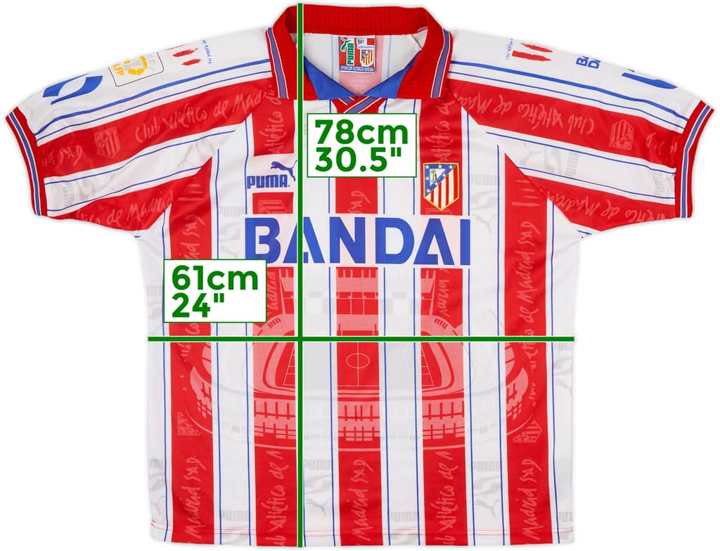 1996-97 Atletico Madrid Home Shirt - 10/10 - (L)