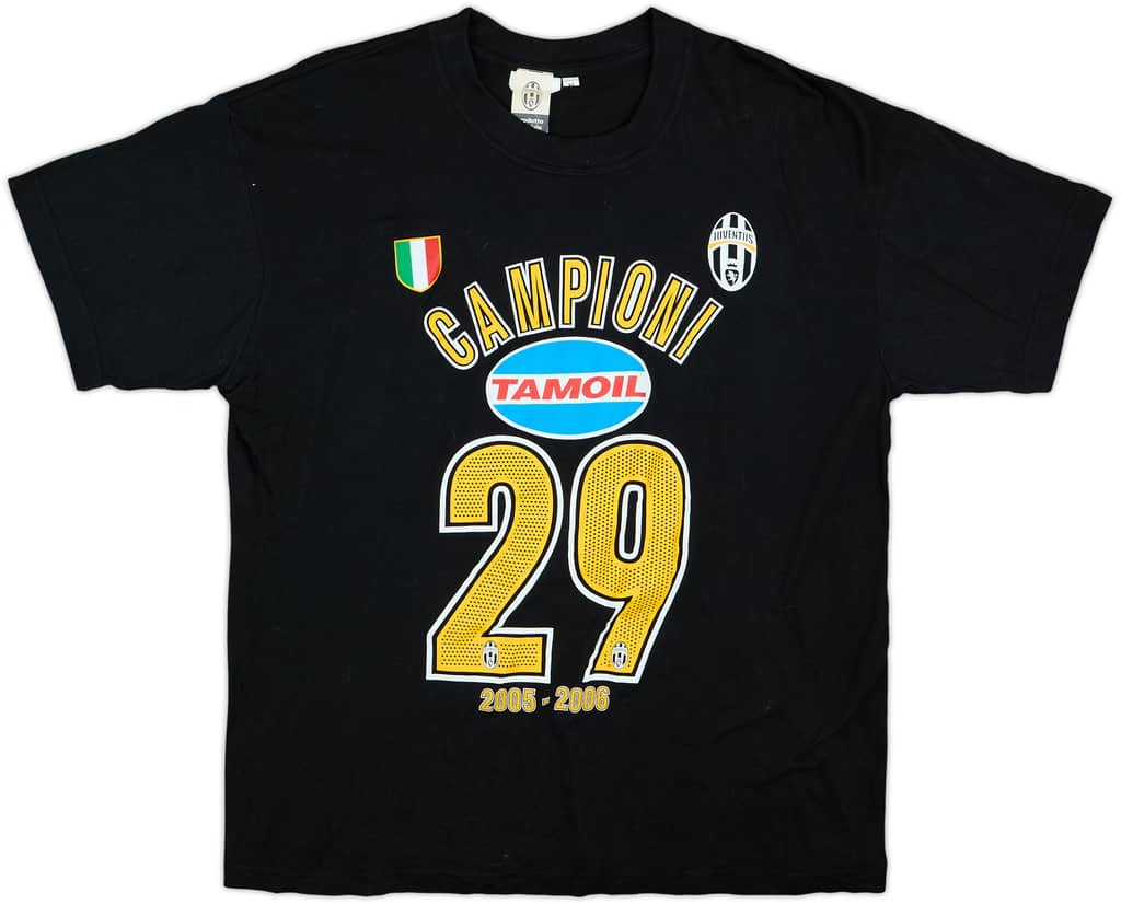 2005-06 Juventus 'Campioni' Graphic Tee - 8/10 - (XL)