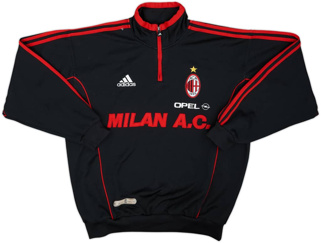 1999-00 AC Milan Player Issue adidas 1/4 Zip Sweat Top - 8/10 - (M/L)