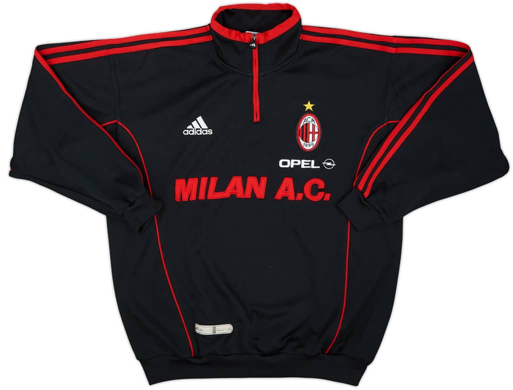 1999-00 AC Milan Player Issue adidas 1/4 Zip Sweat Top - 8/10 - (L)