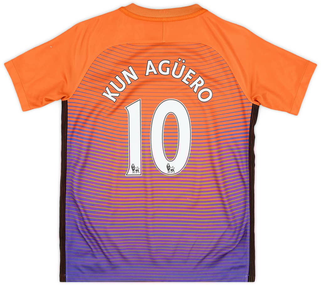 2016-17 Manchester City Third Shirt Kun Aguero #10 - 6/10 - (M.Boys)