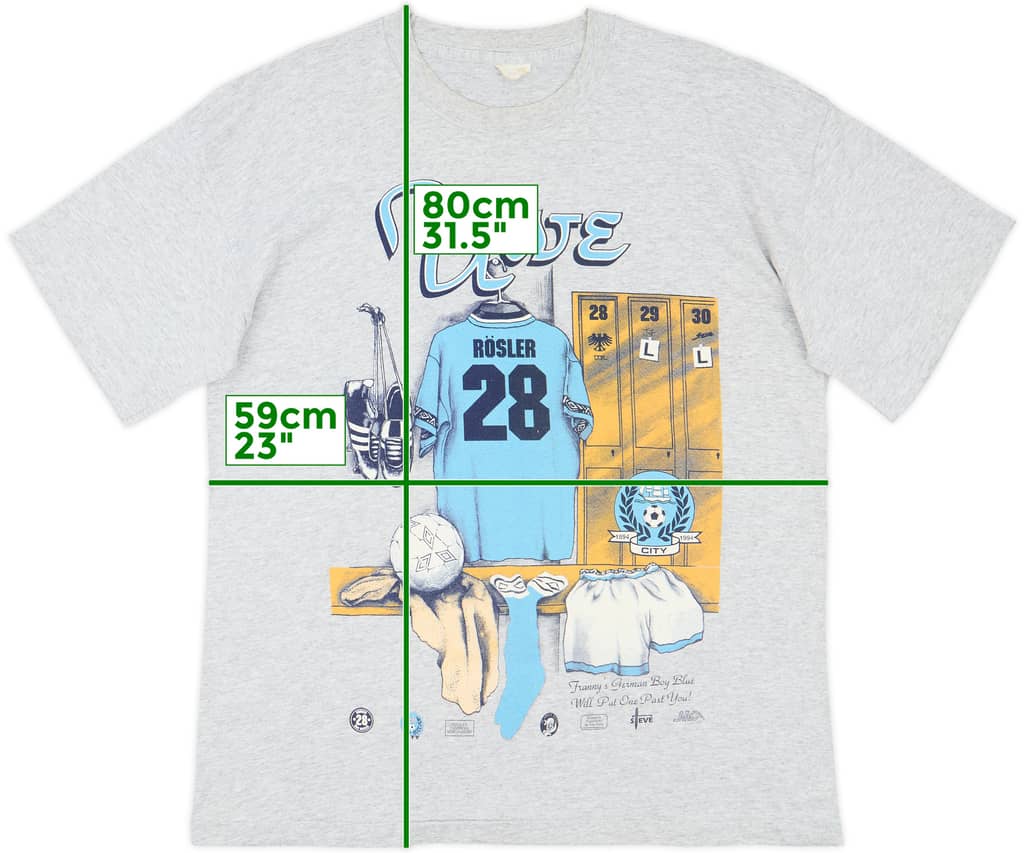 1990s Manchester City Graphic Tee - 10/10 - (XL)