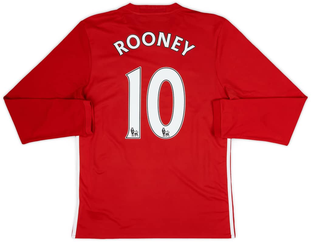 2016-17 Manchester United Home L/S Shirt Rooney #10 - 9/10 - (M)