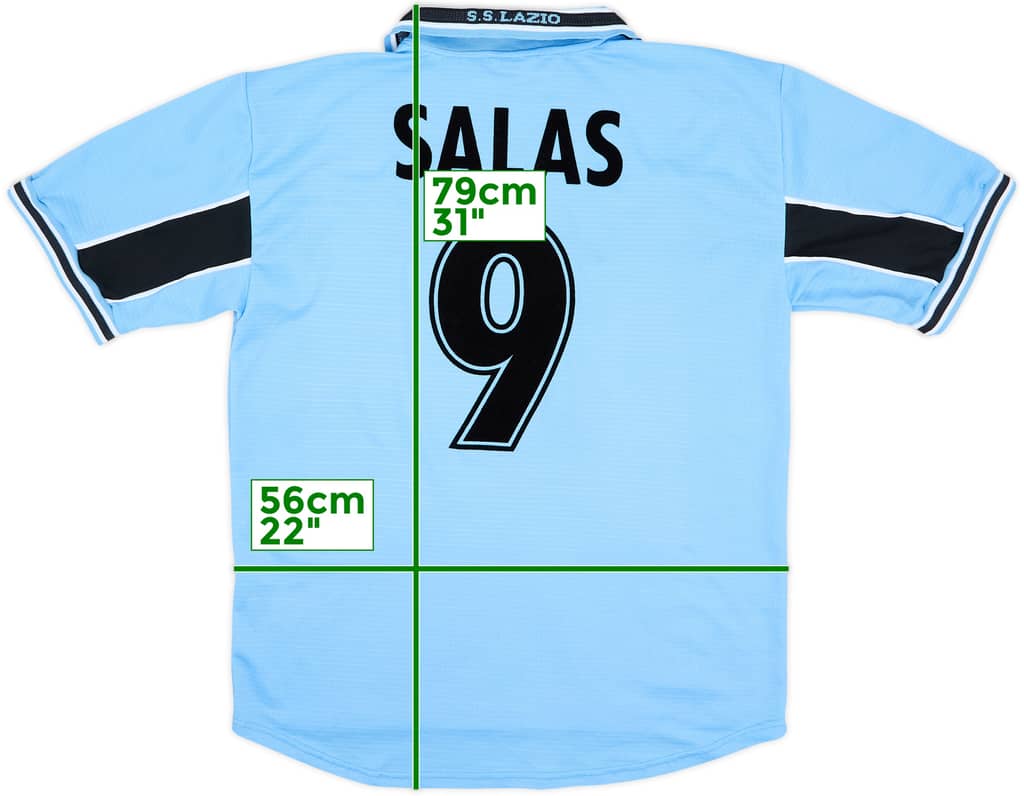 1998-00 Lazio Signed Home Shirt Salas #9 - 9/10 - (L)