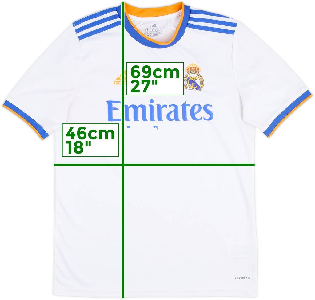 2021-22 Real Madrid Home Shirt - 4/10 - (15-16 Years)