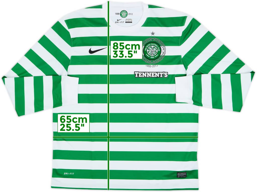 2012-13 Celtic '125th Anniversary' Home L/S Shirt - 9/10 - (XL)
