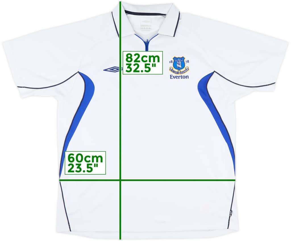 2005-06 Everton Umbro 1/4 Zip Polo Shirt - 9/10 - (XL)