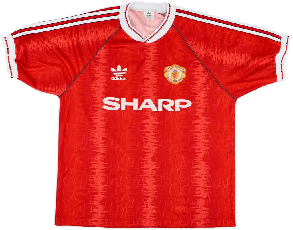 1990-92 Manchester United Home Shirt - 8/10 - (L)
