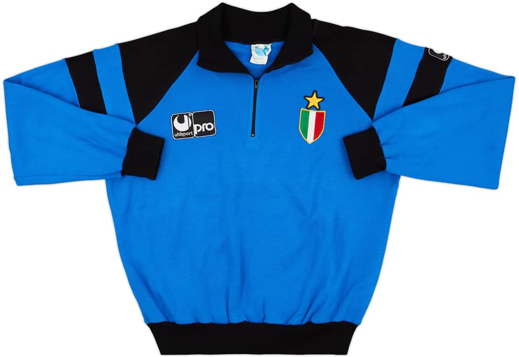 1989-90 Inter Milan Uhlsport 1/4 Zip Drill Top - 9/10 - (L)