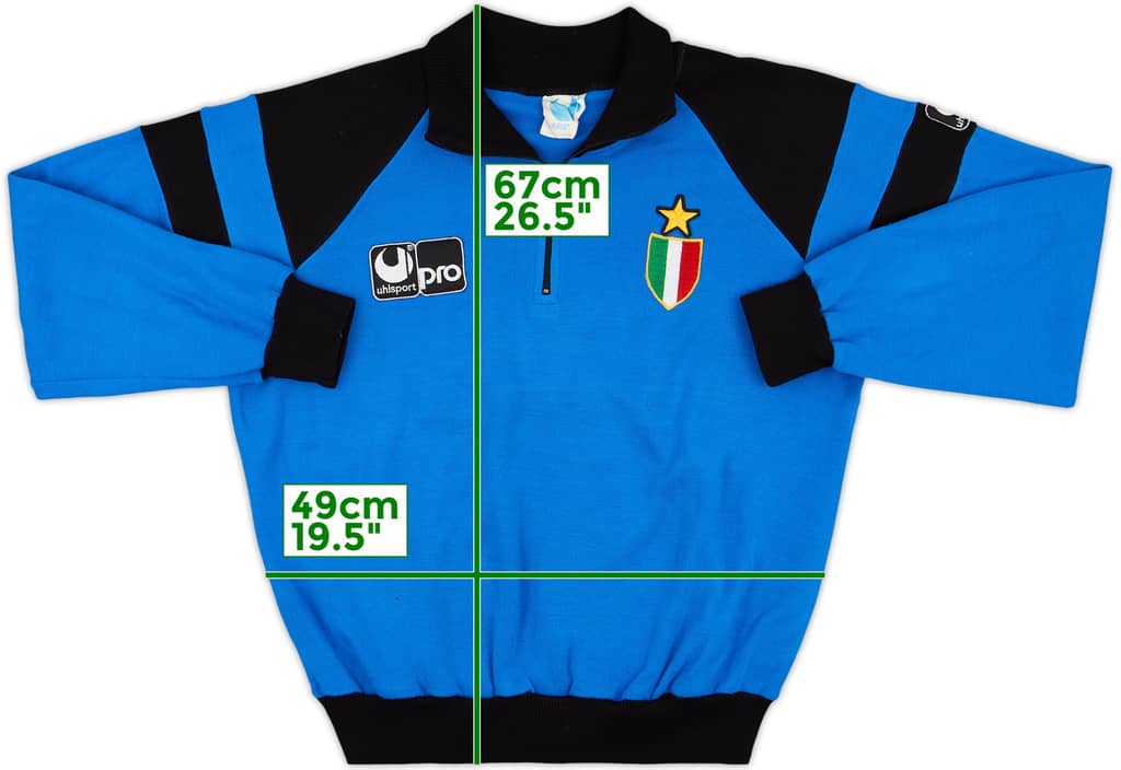 1989-90 Inter Milan Uhlsport 1/4 Zip Drill Top - 9/10 - (L)