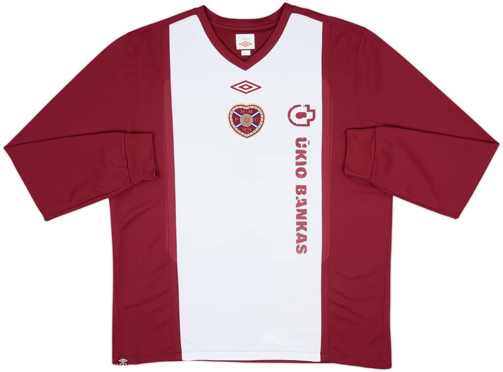 2010-11 Hearts Home L/S Shirt - 5/10 - (XL)