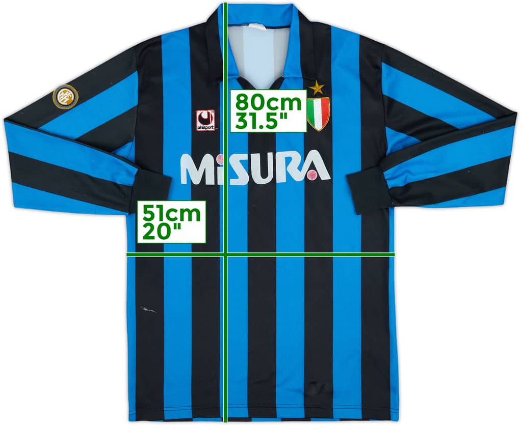 1988-89 Inter Milan Home L/S Shirt - 7/10 - (L)