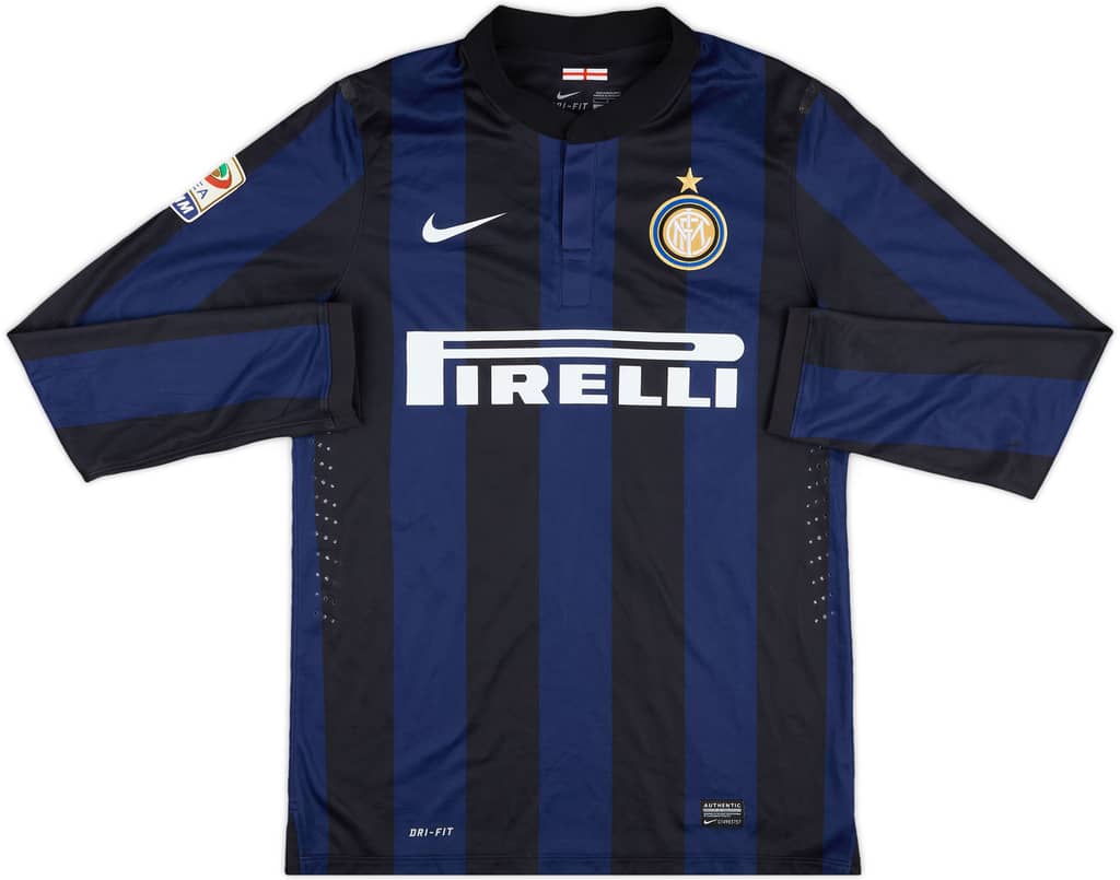 2013-14 Inter Milan Player Issue Home L/S Shirt Mudingayi #16 - 6/10 - (L)