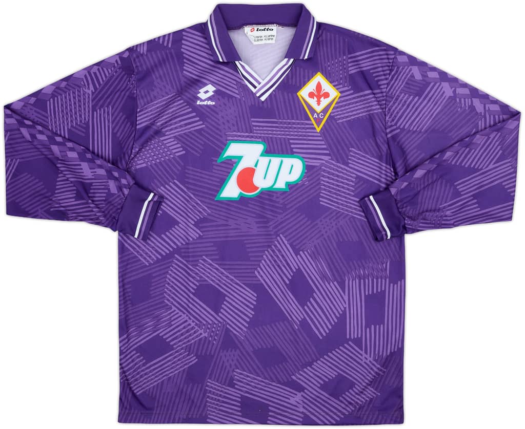 1992-93 Fiorentina Home L/S Shirt - 8/10 - (XL)