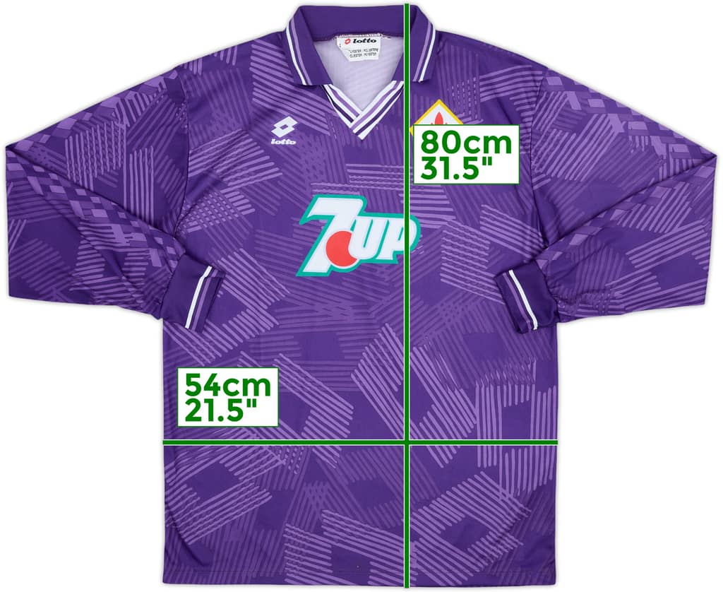 1992-93 Fiorentina Home L/S Shirt - 8/10 - (XL)