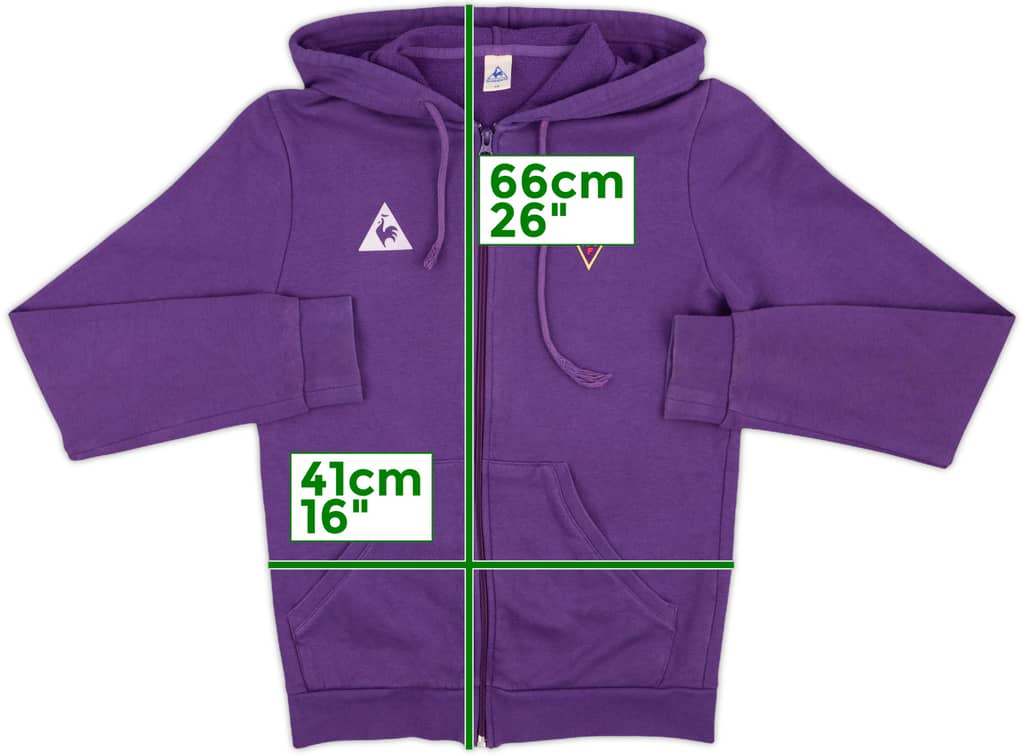 2016-17 Fiorentina Le Coq Sportif Zipped Hooded Sweat Top - 6/10 - (XS)
