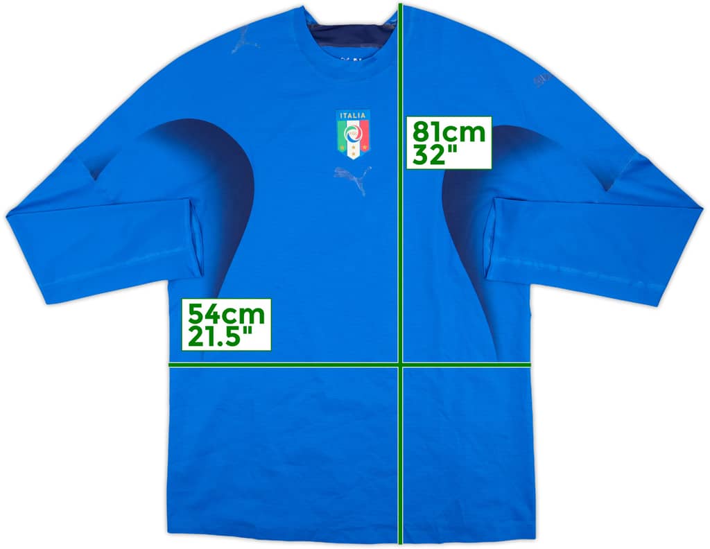 2006 Italy Player Issue Home L/S Shirt - 5/10 - (XL)