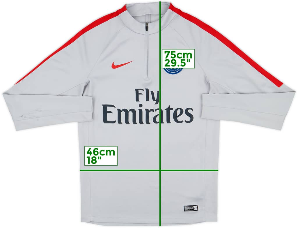 2017-18 Paris Saint-Germain Nike 1/4 Zip Training Top - 8/10 - (S)