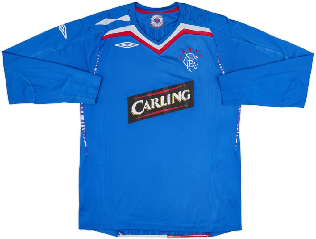 2007-08 Rangers Home L/S Shirt - 6/10 - (M)