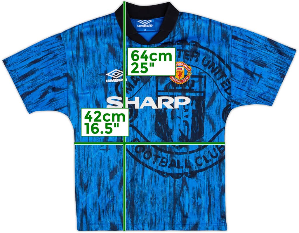 1992-93 Manchester United Away Shirt - 7/10 - (L.Boys)