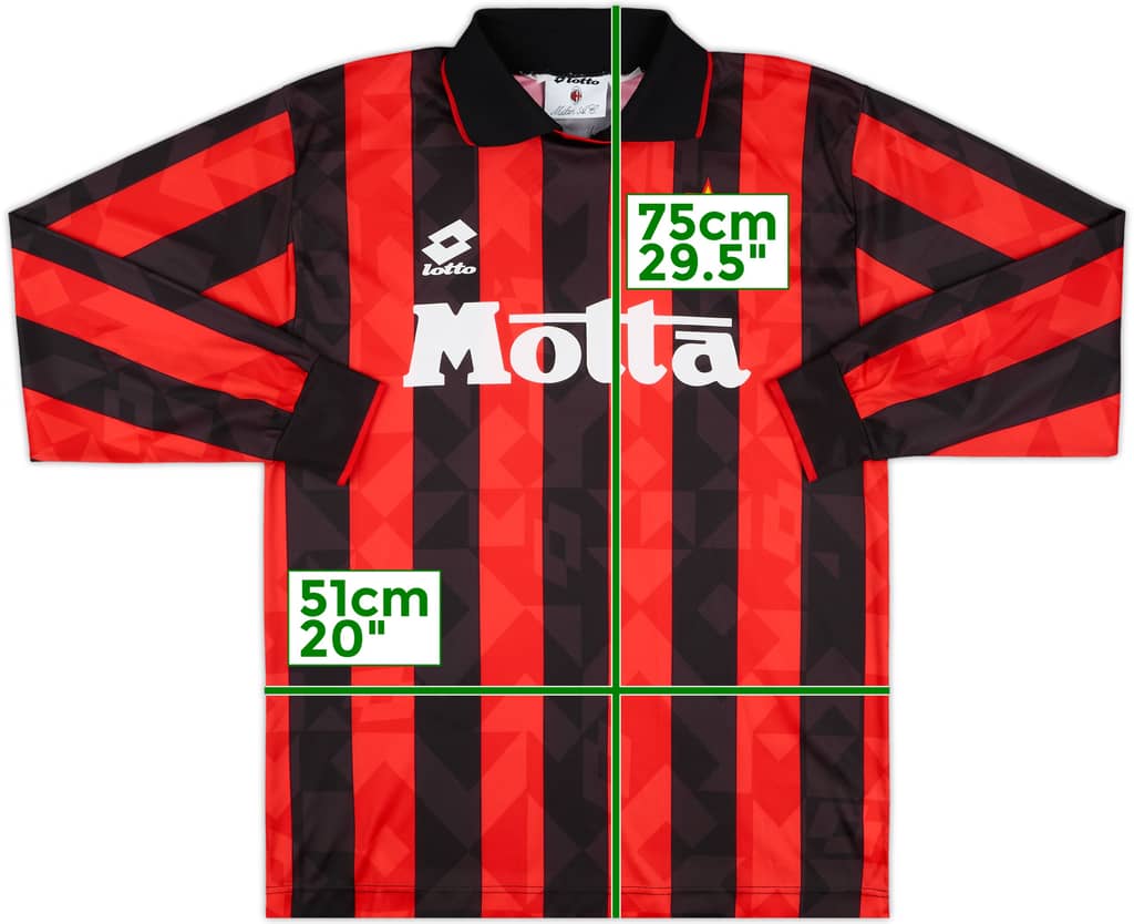 1993-94 AC Milan Home L/S Shirt - 8/10 - (L)